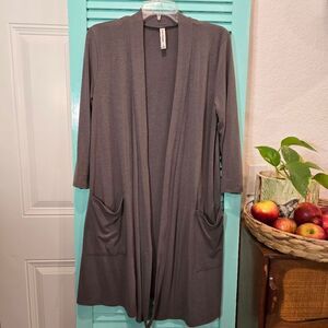 Zenana Outfitters Gray Cardigan Sweater